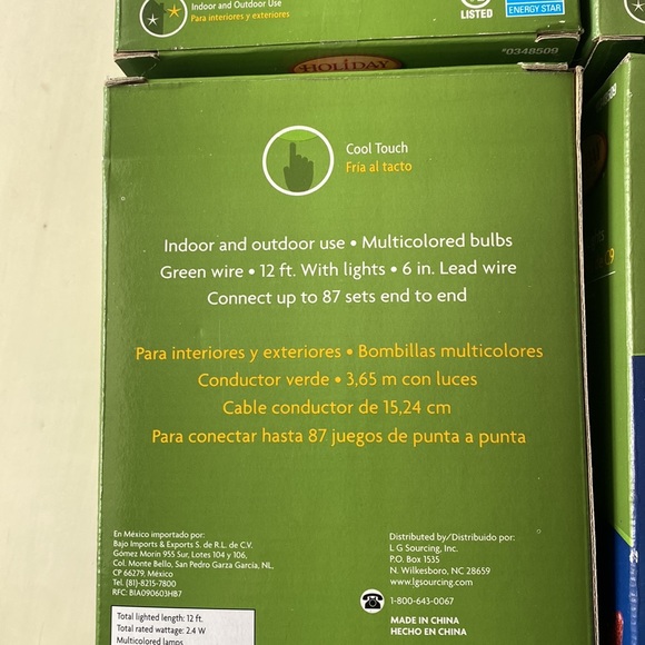 Christmas lights C9 multi-colored LED 25 ct. Bundle 4 unopened boxes. - Picture 5 of 5